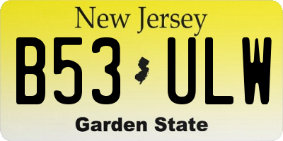 NJ license plate B53ULW