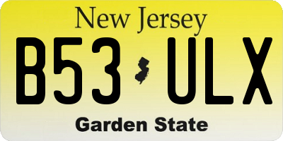 NJ license plate B53ULX