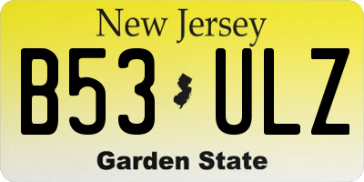 NJ license plate B53ULZ