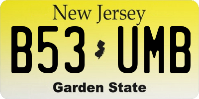 NJ license plate B53UMB
