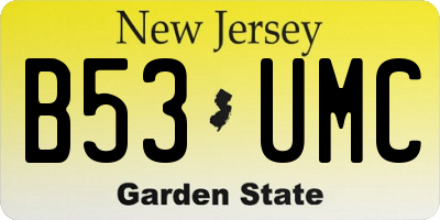 NJ license plate B53UMC