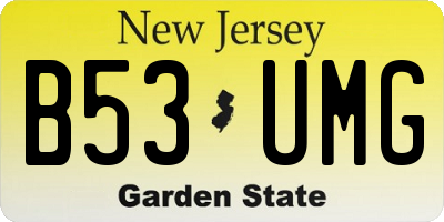 NJ license plate B53UMG