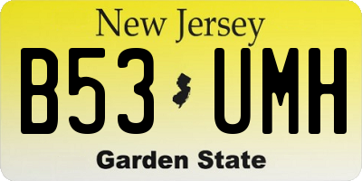 NJ license plate B53UMH