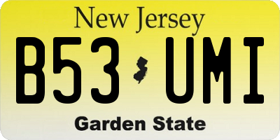 NJ license plate B53UMI