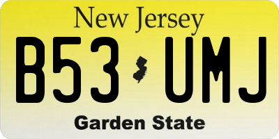 NJ license plate B53UMJ