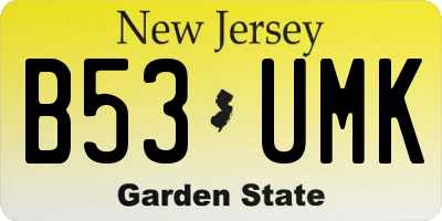 NJ license plate B53UMK