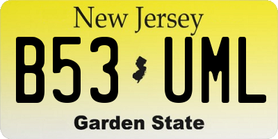 NJ license plate B53UML