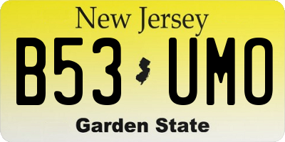 NJ license plate B53UMO