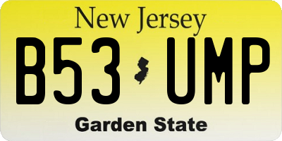 NJ license plate B53UMP