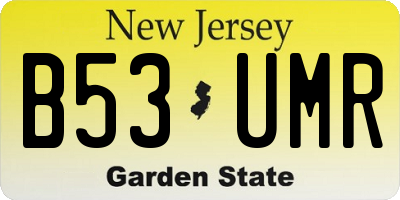 NJ license plate B53UMR