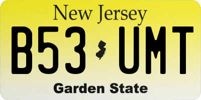 NJ license plate B53UMT