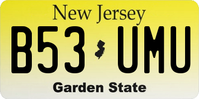NJ license plate B53UMU