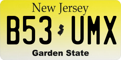 NJ license plate B53UMX