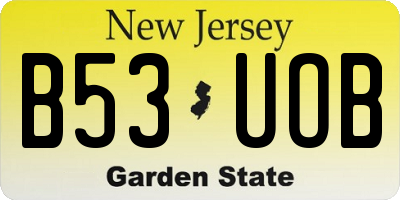 NJ license plate B53UOB