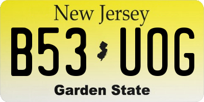 NJ license plate B53UOG