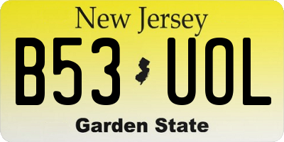 NJ license plate B53UOL