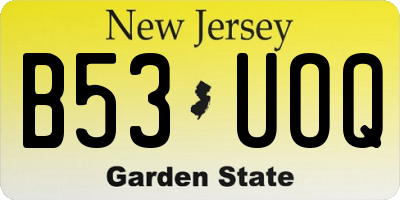 NJ license plate B53UOQ