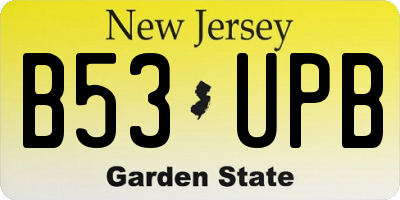 NJ license plate B53UPB