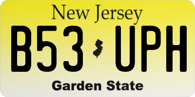 NJ license plate B53UPH