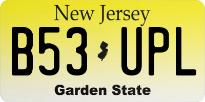 NJ license plate B53UPL