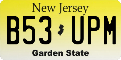 NJ license plate B53UPM