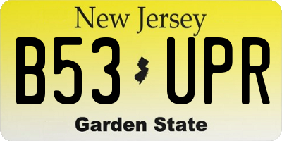 NJ license plate B53UPR