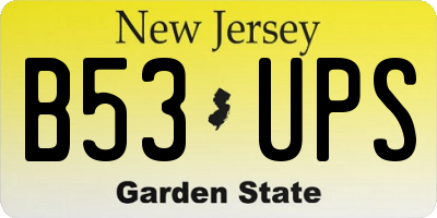 NJ license plate B53UPS