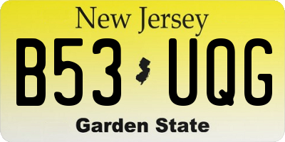 NJ license plate B53UQG