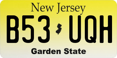 NJ license plate B53UQH