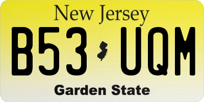 NJ license plate B53UQM