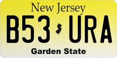 NJ license plate B53URA