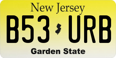 NJ license plate B53URB