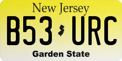 NJ license plate B53URC