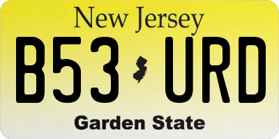 NJ license plate B53URD