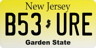 NJ license plate B53URE