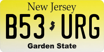 NJ license plate B53URG