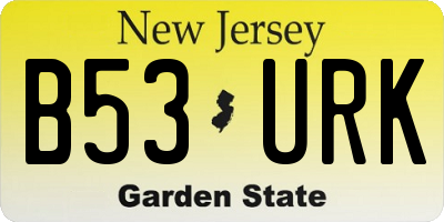 NJ license plate B53URK