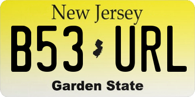 NJ license plate B53URL