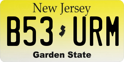 NJ license plate B53URM