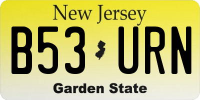 NJ license plate B53URN