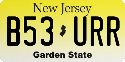 NJ license plate B53URR