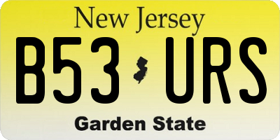 NJ license plate B53URS
