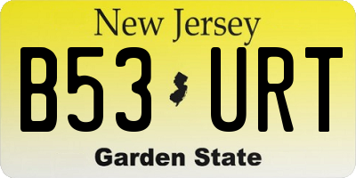 NJ license plate B53URT