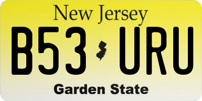 NJ license plate B53URU