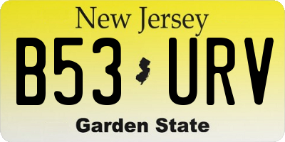 NJ license plate B53URV