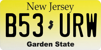 NJ license plate B53URW