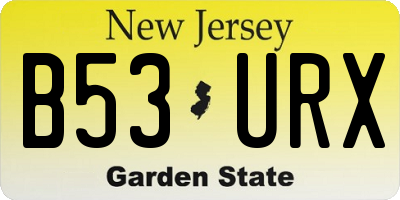 NJ license plate B53URX