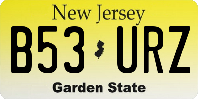 NJ license plate B53URZ