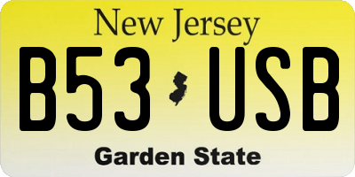 NJ license plate B53USB