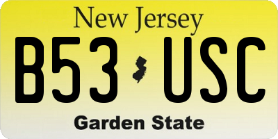 NJ license plate B53USC